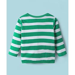 Babyhug 100% Cotton Interlock Knit Full Sleeves Front Open Jhablas with Stripe Design & Dino Print Pack of 3 - White Green & Mustard