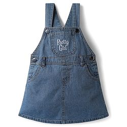 Babyhug Cotton Woven Frock & Half Sleeves Inner Tee With Heart Print - Blue