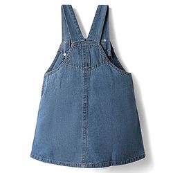Babyhug Cotton Woven Frock & Half Sleeves Inner Tee With Heart Print - Blue