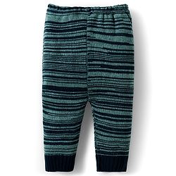 Babyhug Knitted Full Sleeves Striped Sweater Set With Cap & Booties - Navy Blue