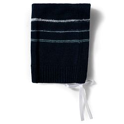 Babyhug Knitted Full Sleeves Striped Sweater Set With Cap & Booties - Navy Blue