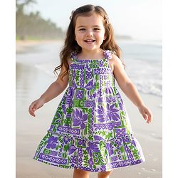 Babyhug Cotton Knit Sleeveless Frock With Floral Print - Purple