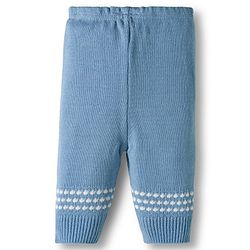 Babyhug Knit Full Sleeves  Front Open Sweater Sets With Cap & Booties With Stripes - Light Blue