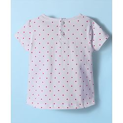 Babyhug Single Jersey Knit Floral Printed Frock With Inner Half Sleeves Tee - Red