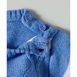 Babyhug Knitted Full Sleeves Smartfit Striped Cable Knit Design Pullover Sweater With Corduroy Pant - Blue