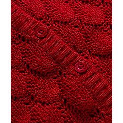 Babyhug Knitted Full Sleeves Front Open Sweater - Dark Red