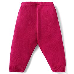 Babyhug Knit Full Sleeves Front Open Sweater Set with Bow Applique Cable Knit Design & Pocket Detailing with Cap - Fuchsia