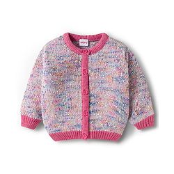 Babyhug Knitted Full Sleeves Co-Ord Sweater Set With Static Design - Multicolor