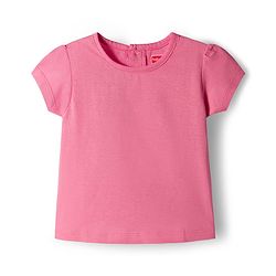 Babyhug Cotton Knit Half Sleeves T-Shirt with Bobby Print Frock  - Pink & Navy