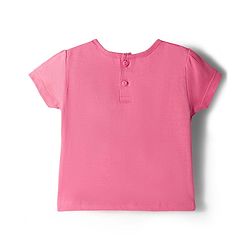 Babyhug Cotton Knit Half Sleeves T-Shirt with Bobby Print Frock  - Pink & Navy