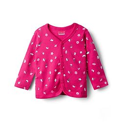 Babyhug 100% Cotton Interlock Knit Full Sleeves Front Open Jhablas With Floral & Polka Dots Print Pack Of 3 - Pink & Dark Pink