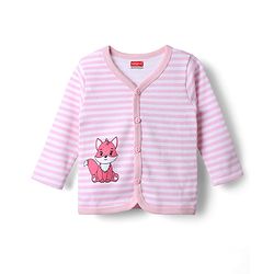 Babyhug 100% Cotton Interlock Knit Full Sleeves Front Open Jhablas With Floral & Polka Dots Print Pack Of 3 - Pink & Dark Pink