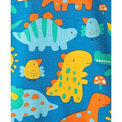 Babyhug 100% Cotton Knit Half Sleeves Striped & Dino Printed Rompers Pack of 2 - Multicolor