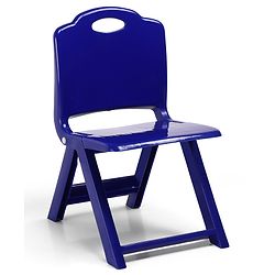 Babyhug Kids Portable Non-Slip Folding Chair| Light Weight & Portable| Ideal for Indoor & Outdoor| Home & Classroom Use| Comfortable Back Rest - Blue