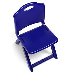 Babyhug Kids Portable Non-Slip Folding Chair| Light Weight & Portable| Ideal for Indoor & Outdoor| Home & Classroom Use| Comfortable Back Rest - Blue