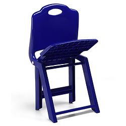 Babyhug Kids Portable Non-Slip Folding Chair| Light Weight & Portable| Ideal for Indoor & Outdoor| Home & Classroom Use| Comfortable Back Rest - Blue