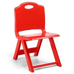 Babyhug Kids Portable Non-Slip Folding Chair| Light Weight & Portable| Ideal for Indoor & Outdoor| Home & Classroom Use| Comfortable Back Rest - Red