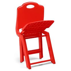Babyhug Kids Portable Non-Slip Folding Chair| Light Weight & Portable| Ideal for Indoor & Outdoor| Home & Classroom Use| Comfortable Back Rest - Red