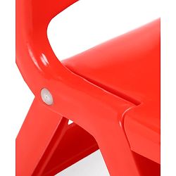Babyhug Kids Portable Non-Slip Folding Chair| Light Weight & Portable| Ideal for Indoor & Outdoor| Home & Classroom Use| Comfortable Back Rest - Red