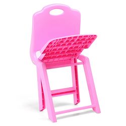 Babyhug Kids Portable Non-Slip Folding Chair| Light Weight & Portable| Ideal for Indoor & Outdoor| Home & Classroom Use| Comfortable Back Rest - Blue