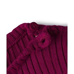 Babyhug Knit Full Sleeves Pullover Sweater with Heart Embroidery - Pink