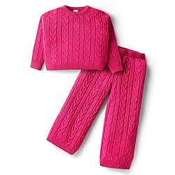 Winter Wear Sweater cable Knit  top & Pant Co-ord Set