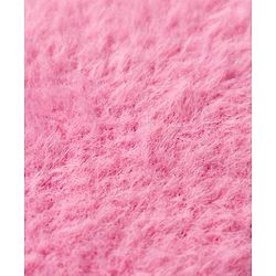 Babyhug Knit Full Sleeves Extra Soft Hairy Yarn Crop Top Sweater Set with Bow Design - Pink