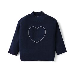 Babyhug Sweater Knit Full Sleeves Winter Wear Top & Palazzo Set With Heart Embroidery - Fuchsia