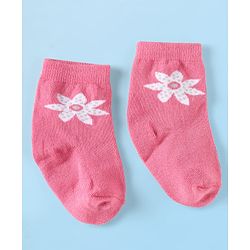 Cute Walk by Babyhug Knit Ankle Length Anti Bacterial Socks With Floral & Heart Design Pack of 5 - Multicolor