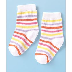 Cute Walk by Babyhug Knit Ankle Length Anti Bacterial Socks With Floral & Heart Design Pack of 5 - Multicolor