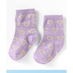 Cute Walk by Babyhug Knit Ankle Length Anti Bacterial Socks With Floral & Heart Design Pack of 5 - Multicolor