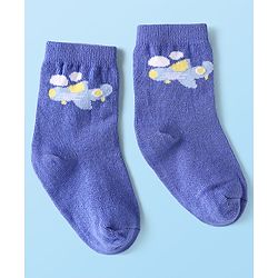 Cute Walk By Babyhug Cotton Knit Ankle Length Anti Bacterial Socks With Stripes & Vehicles Design Pack Of 5 - Multi Colour