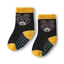 Cute Walk by Babyhug Knit Ankle Length Anti Bacterial Socks with Animal Design & Stripes Pack of 3 - Multicolor