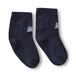 Cute Walk by Babyhug Knit Ankle Length Anti Bacterial Socks with Animal Design & Stripes Pack of 3 - Light & Navy Blue