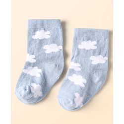 Cute Walk by Babyhug Ankle Length Anti Bacterial Socks With Cloud Design Pack of 5 - Multicolor