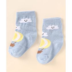 Cute Walk by Babyhug Ankle Length Anti Bacterial Socks With Cloud Design Pack of 5 - Multicolor