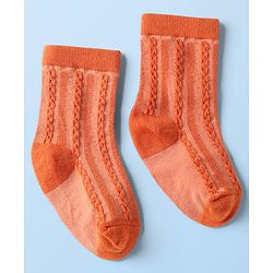 Cute Walk By Babyhug Knit Ankle Length Anti Bacterial Solid Socks Pack of 3 - White Grey & Orange