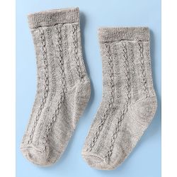 Cute Walk By Babyhug Knit Ankle Length Anti Bacterial Solid Socks Pack of 3 - White Grey & Orange