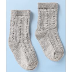 Cute Walk By Babyhug Knit Ankle Length Anti Bacterial Solid Socks Pack of 3 - White Grey & Orange