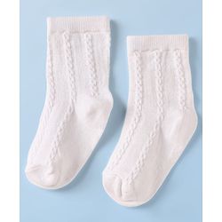 Cute Walk By Babyhug Knit Ankle Length Anti Bacterial Solid Socks Pack of 3 - White Grey & Orange