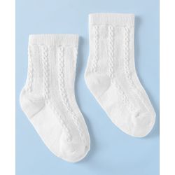 Cute Walk By Babyhug Knit Ankle Length Anti Bacterial Solid Socks Pack of 3 - White Grey & Orange