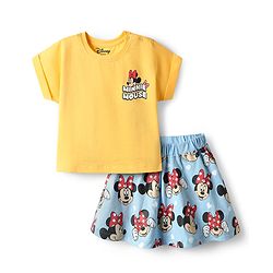 Babyhug Disney Single Jersey Knit Half Sleeves T-Shirt & Skirt Set With ...