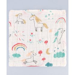 Babyhug 6 Layer Muslin Cotton Wash Cloths for Babies| High Absorbency| Ultra Soft & Baby Safe| Machine Washable| Feeding| Diapering| Newborn Face Towel| Burp Cloth| Wipes Pack of 3 - White