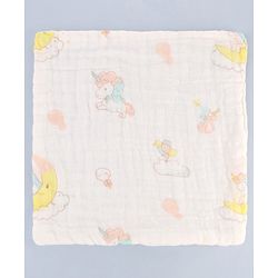 Babyhug 6 Layer Muslin Cotton Wash Cloths for Babies| High Absorbency| Ultra Soft & Baby Safe| Machine Washable| Feeding| Diapering| Newborn Face Towel| Burp Cloth| Wipes Pack of 3 - White
