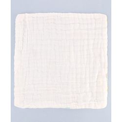 Babyhug 6 Layer Muslin Cotton Wash Cloths for Babies| High Absorbency| Ultra Soft & Baby Safe| Machine Washable| Feeding| Diapering| Newborn Face Towel| Burp Cloth| Wipes Pack of 3 - White