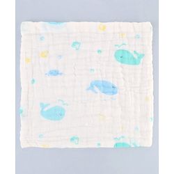 Babyhug 6 Layer Muslin Cotton Wash Cloths for Babies| High Absorbency| Ultra Soft & Baby Safe| Machine Washable| Feeding| Diapering| Newborn Face Towel| Burp Cloth| Wipes Pack of 3 - White