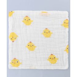 Babyhug 6 Layer Muslin Cotton Wash Cloths for Babies| High Absorbency| Ultra Soft & Baby Safe| Machine Washable| Feeding| Diapering| Newborn Face Towel| Burp Cloth| Wipes Pack of 3 - White