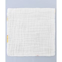Babyhug 6 Layer Muslin Cotton Wash Cloths for Babies| High Absorbency| Ultra Soft & Baby Safe| Machine Washable| Feeding| Diapering| Newborn Face Towel| Burp Cloth| Wipes Pack of 3 - White