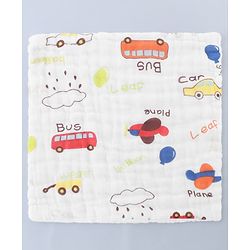 Babyhug 6 Layer Muslin Cotton Wash Cloths for Babies| High Absorbency| Ultra Soft & Baby Safe| Machine Washable| Feeding| Diapering| Newborn Face Towel| Burp Cloth| Wipes Pack of 3 - White