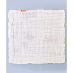 Babyhug 6 Layer Muslin Cotton Wash Cloths for Babies| High Absorbency| Ultra Soft & Baby Safe| Machine Washable| Feeding| Diapering| Newborn Face Towel| Burp Cloth| Wipes Pack of 3 - White
